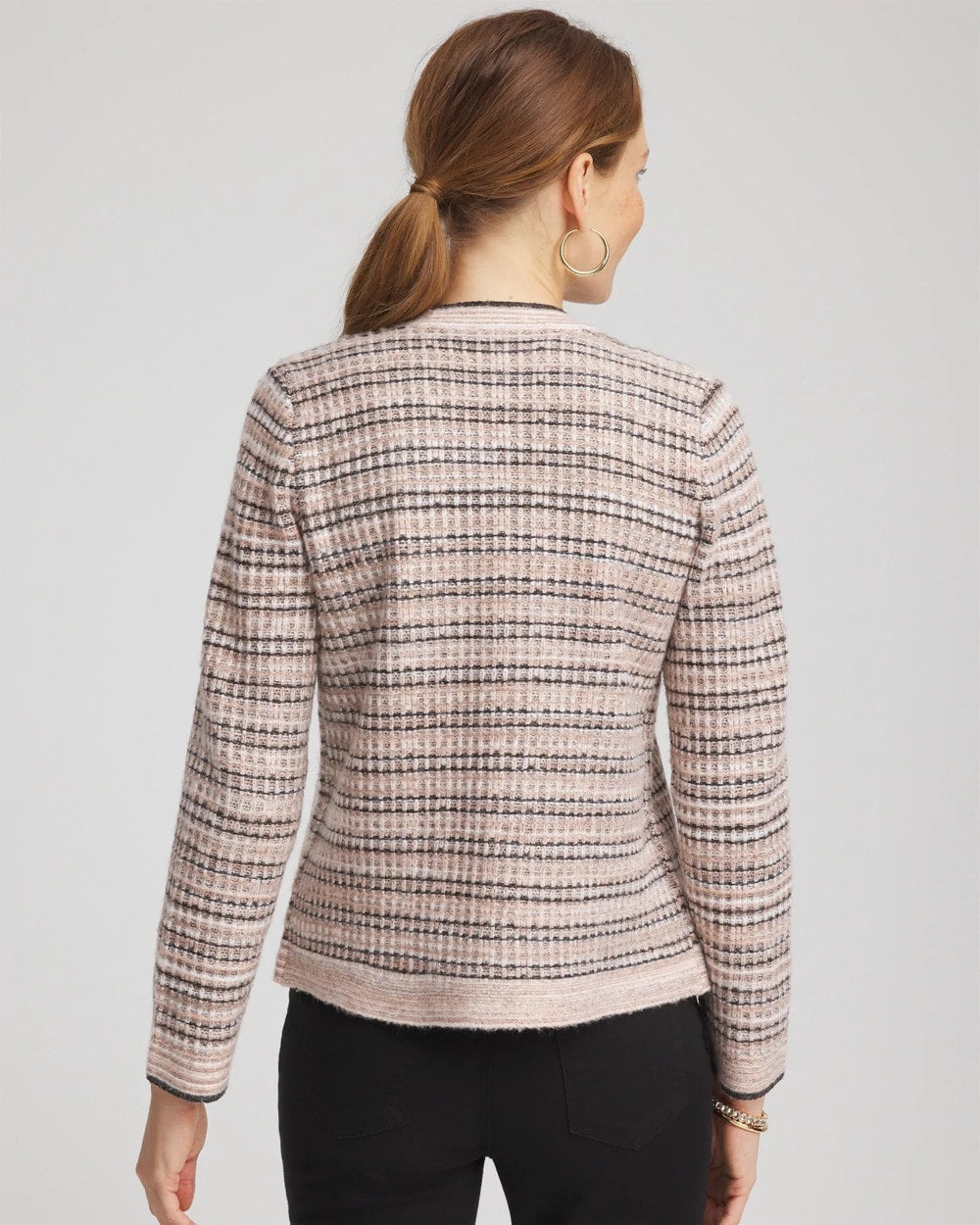 Chico's Sunset Abstract Sweater Jacket