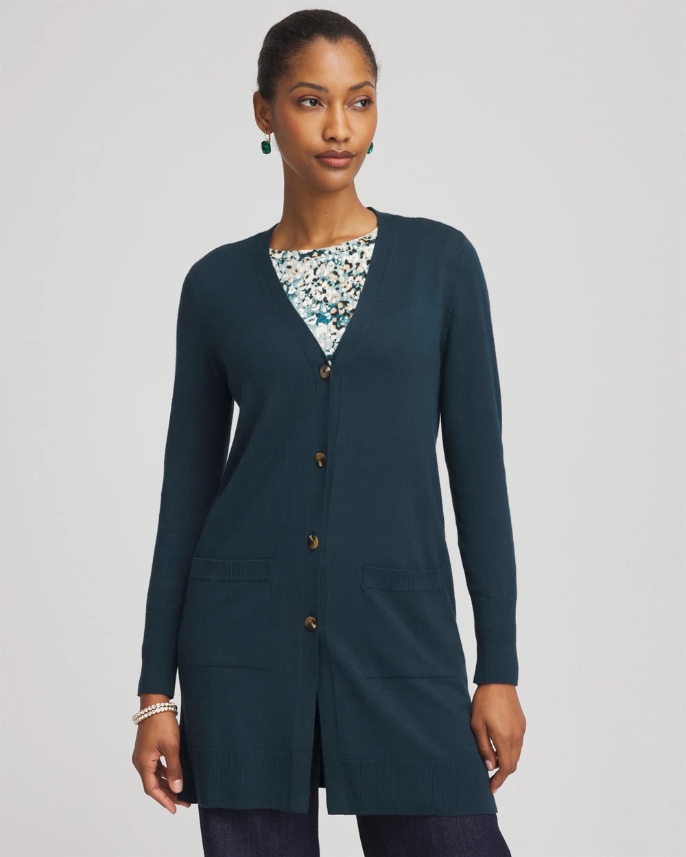 Chico's Ella Pocketed Cardigan Sweater