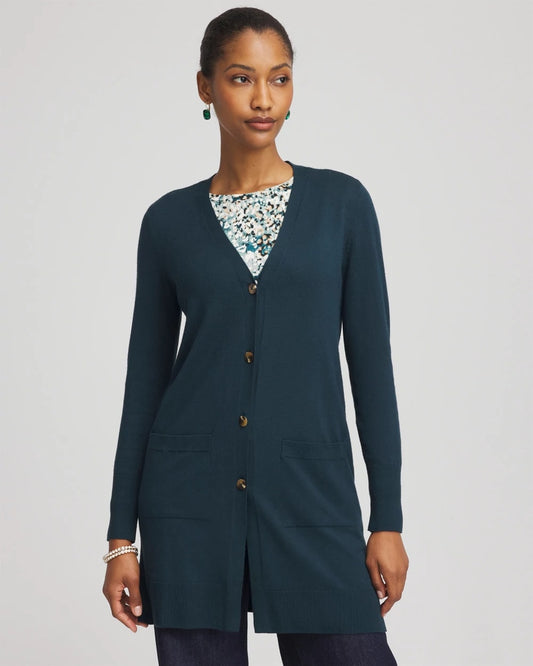 Chico's Ella Pocketed Cardigan Sweater