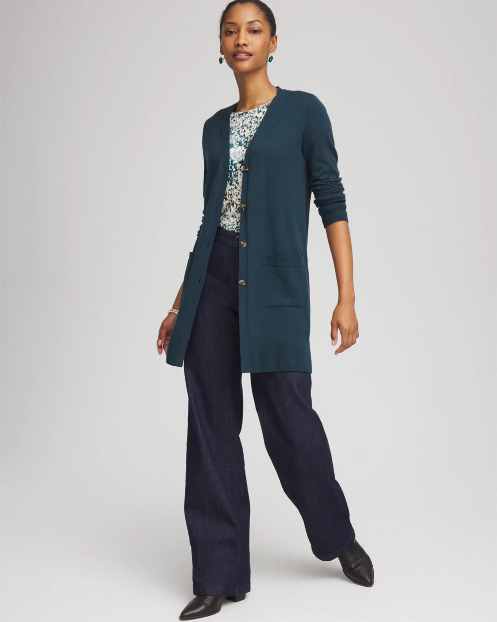 Chico's Ella Pocketed Cardigan Sweater