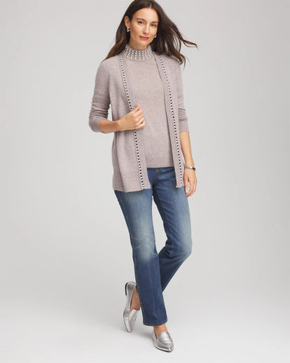 Chico's Cashmere Pearl Mockneck Sweater