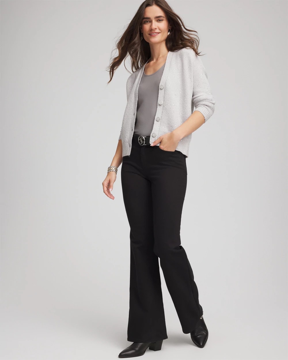 Chico's Shine Boyfriend Cardigan