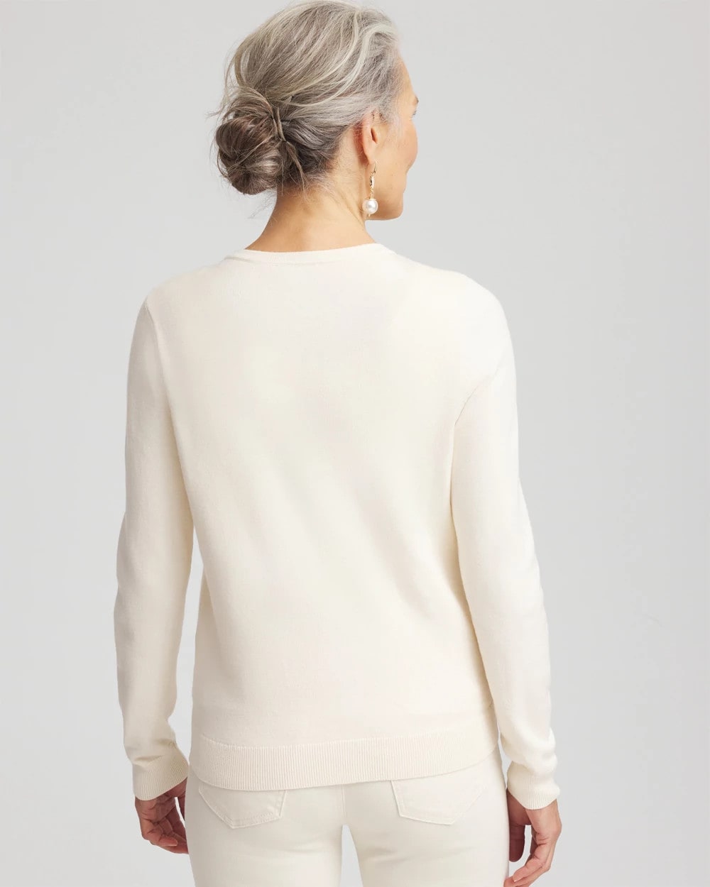 Chico's Embellished Crewneck Cardigan
