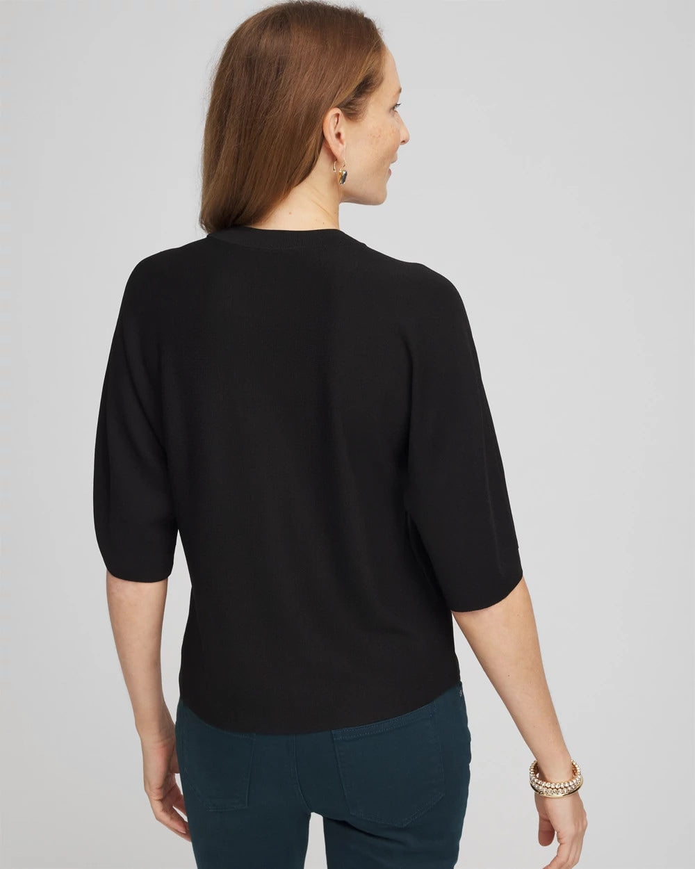 Chico's Dolman Sleeve Crew Neck Pullover Sweater