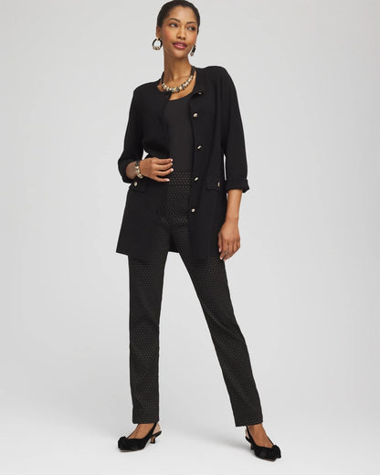 Chico's Button-Down Crewneck Coatigan