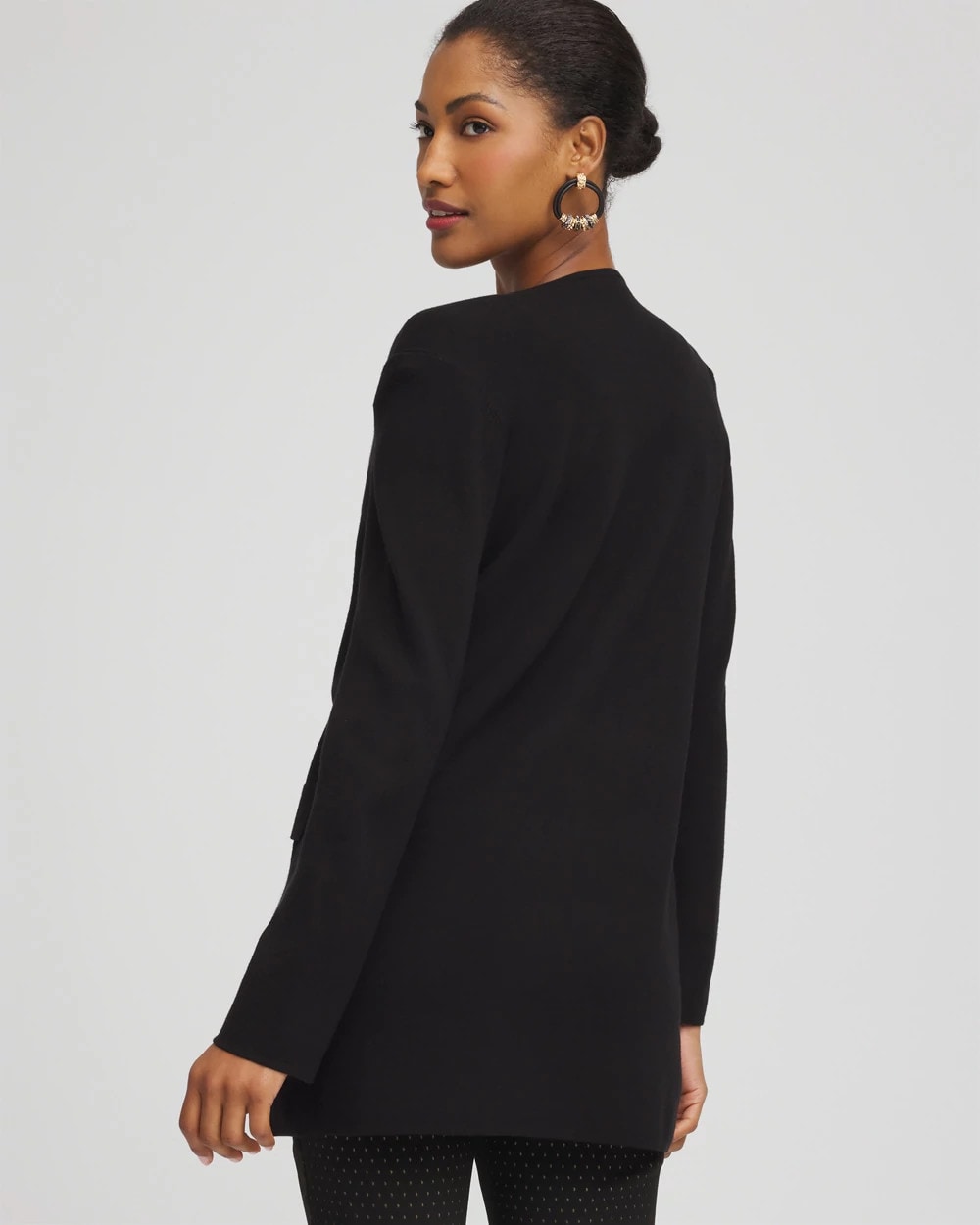 Chico's Button-Down Crewneck Coatigan