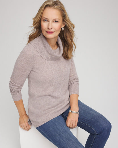 Chico's Cowlneck Cashmere Pullover Tunic