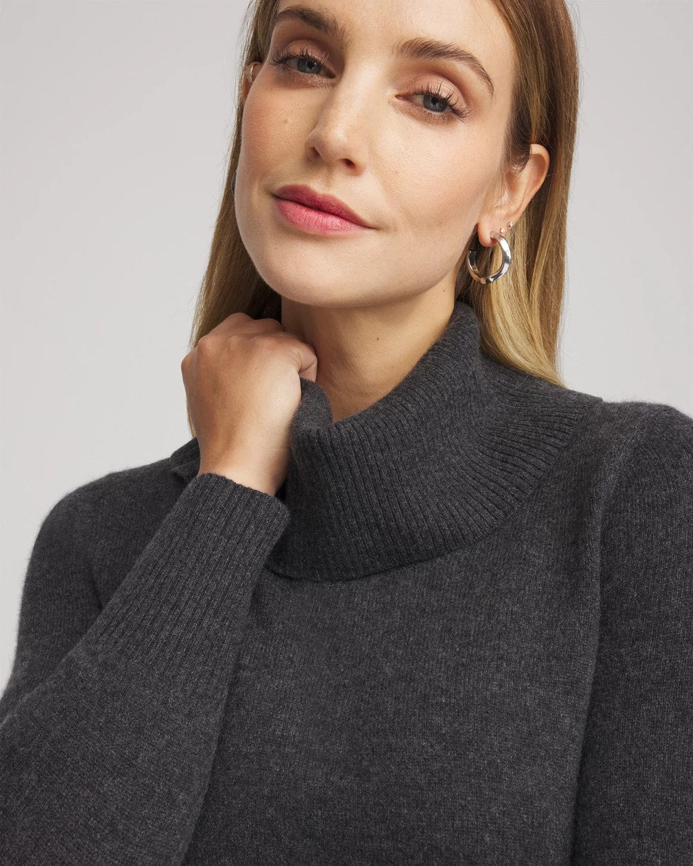 Chico's Cowlneck Cashmere Pullover Tunic