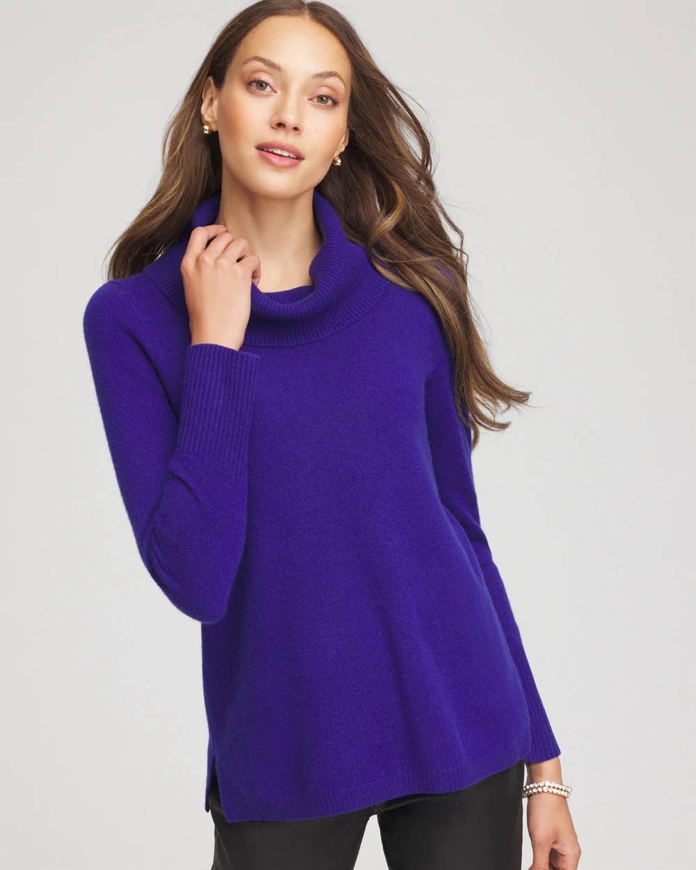 Chico's Cowlneck Cashmere Pullover Tunic