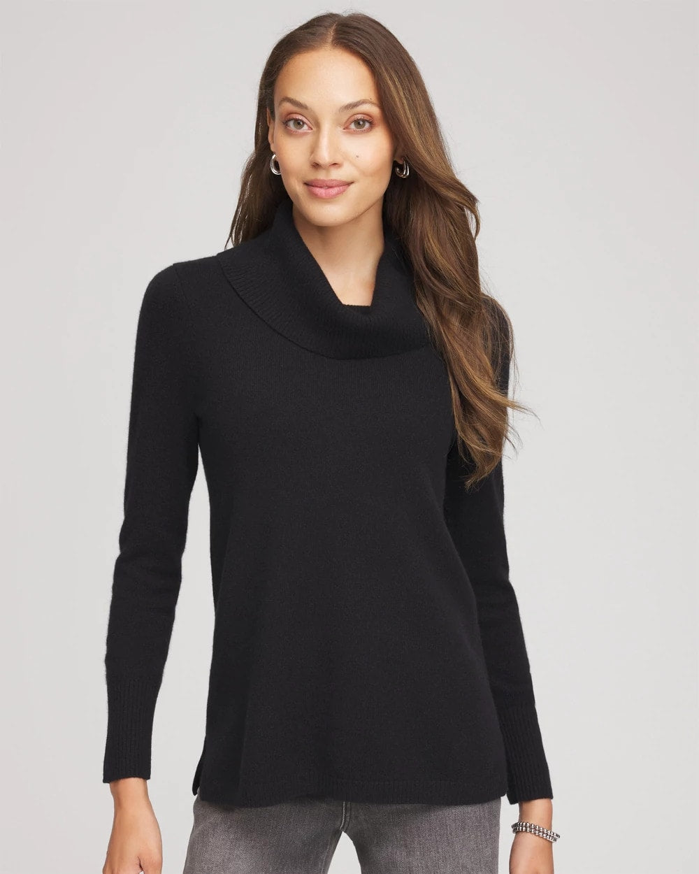 Chico's Cowlneck Cashmere Pullover Tunic