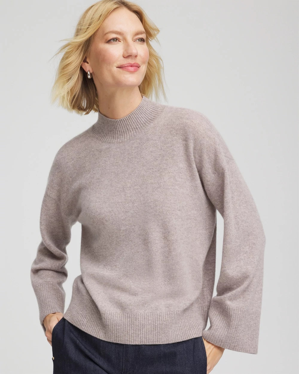 Chico's Cashmere Mockneck Sweater