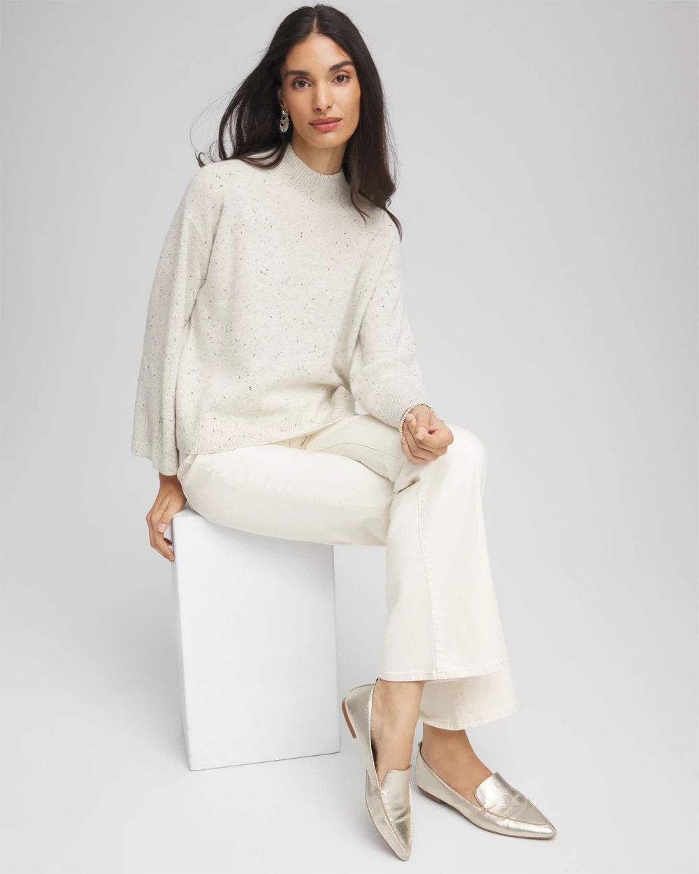 Chico's Cashmere Mockneck Sweater