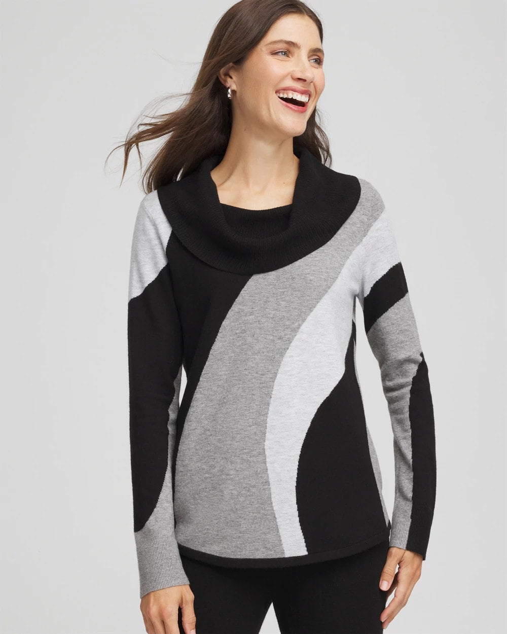 Chico's Zenergy® Luxe Intarsia Cowlneck Top