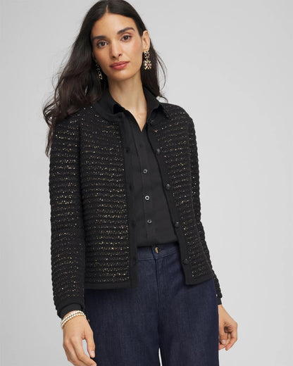 Chico's Shine Cropped Cardigan