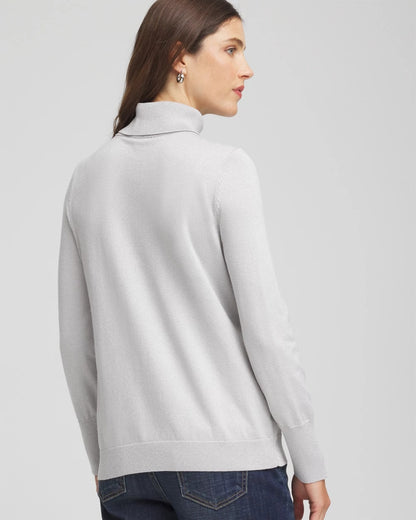 Chico's Metallic Turtleneck Pullover Sweaters