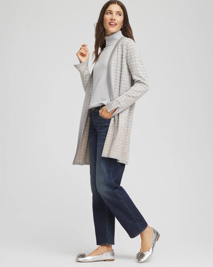 Chico's Metallic Herringbone Cardigan