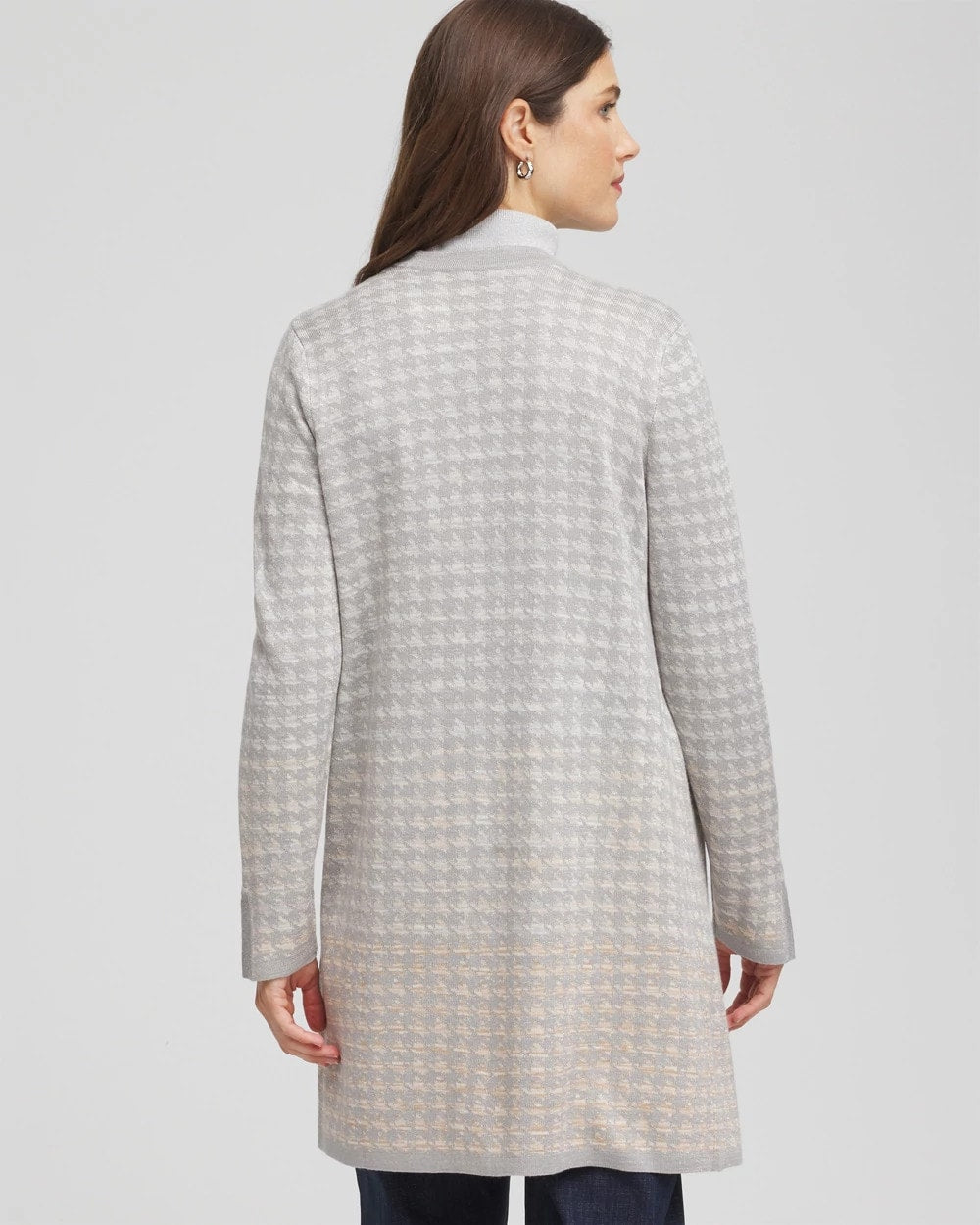 Chico's Metallic Herringbone Cardigan