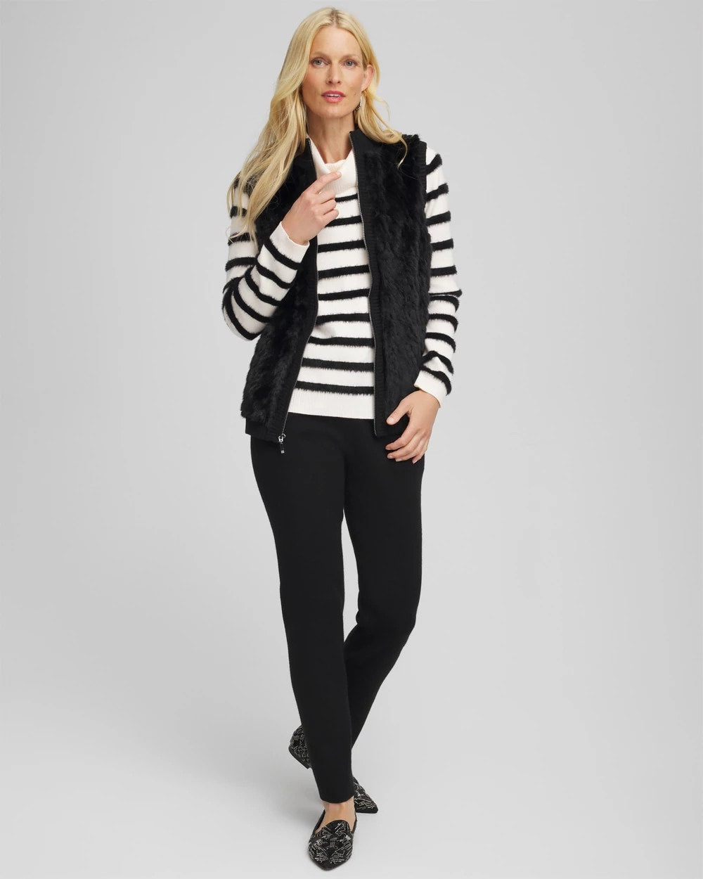 Chico's Zenergy® Luxe Eyelash Striped Sweater