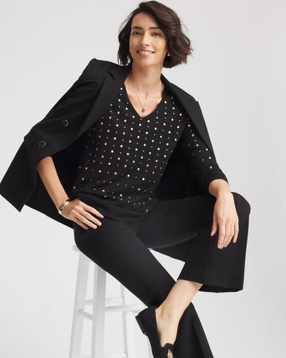 Chico's Ella Embellished Pullover Sweater
