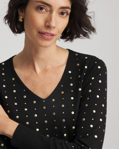 Chico's Ella Embellished Pullover Sweater