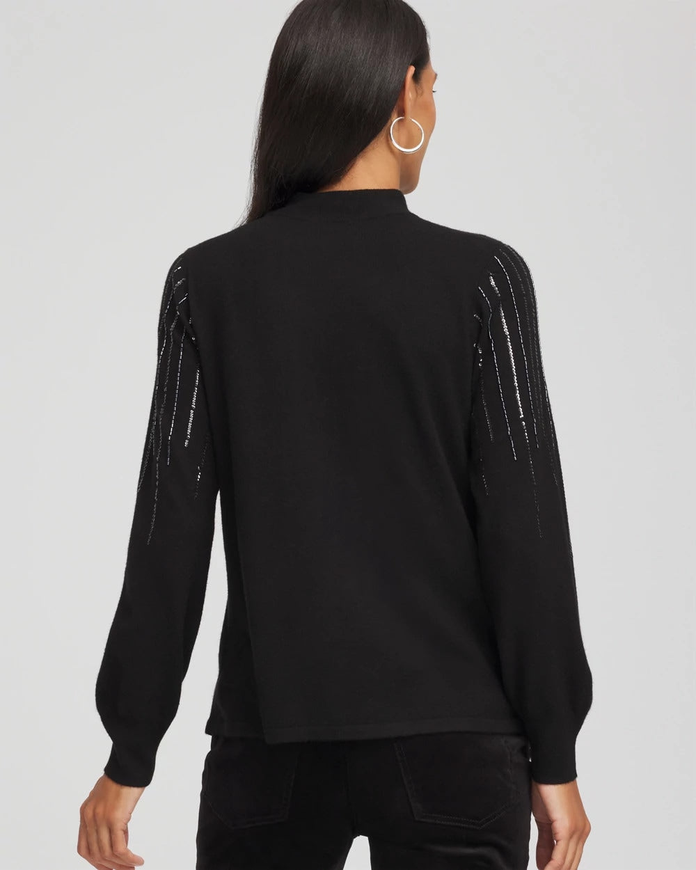 Chico's Embellished Mockneck Sweater