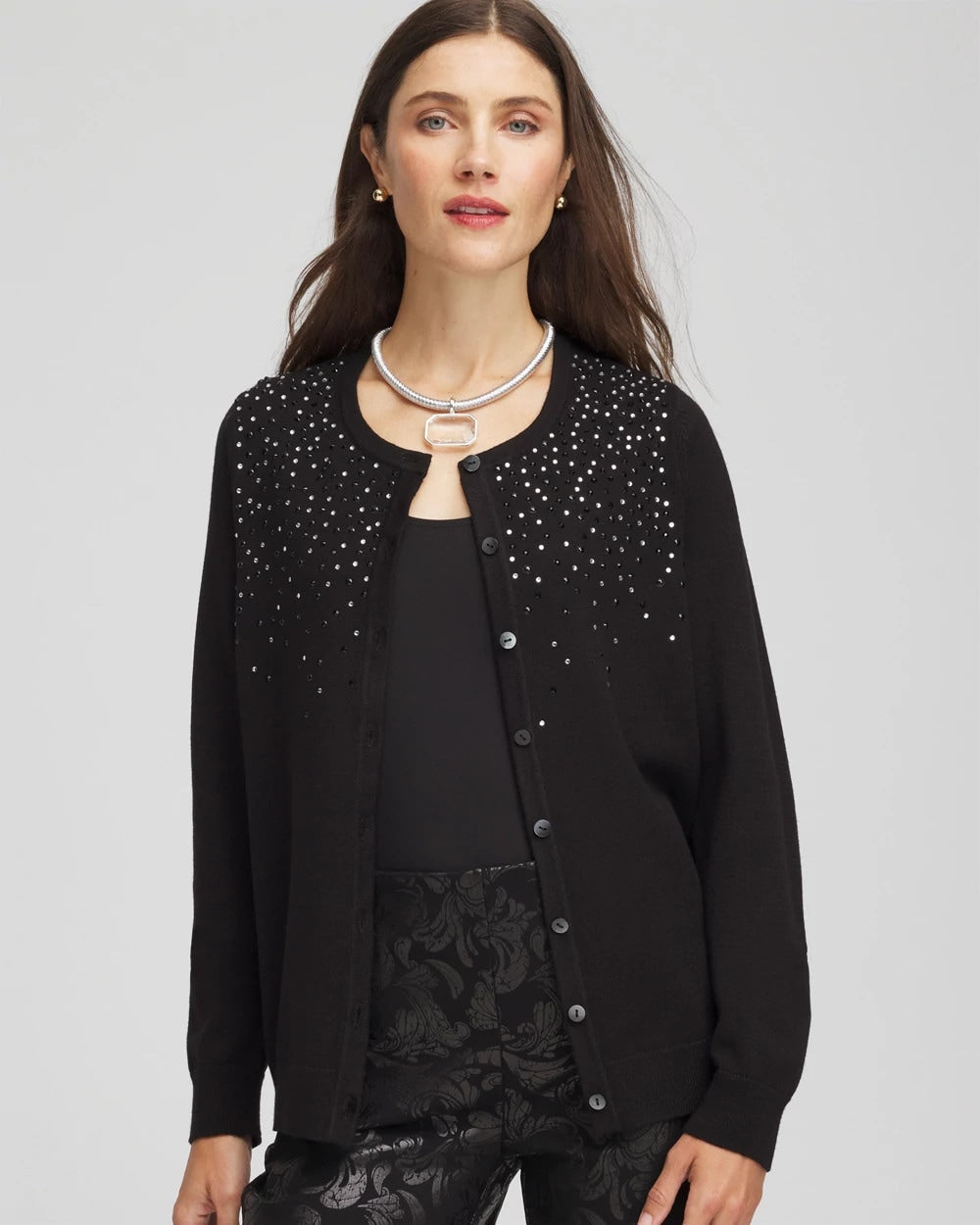 Chico's Ombré Rhinestone Cardigan