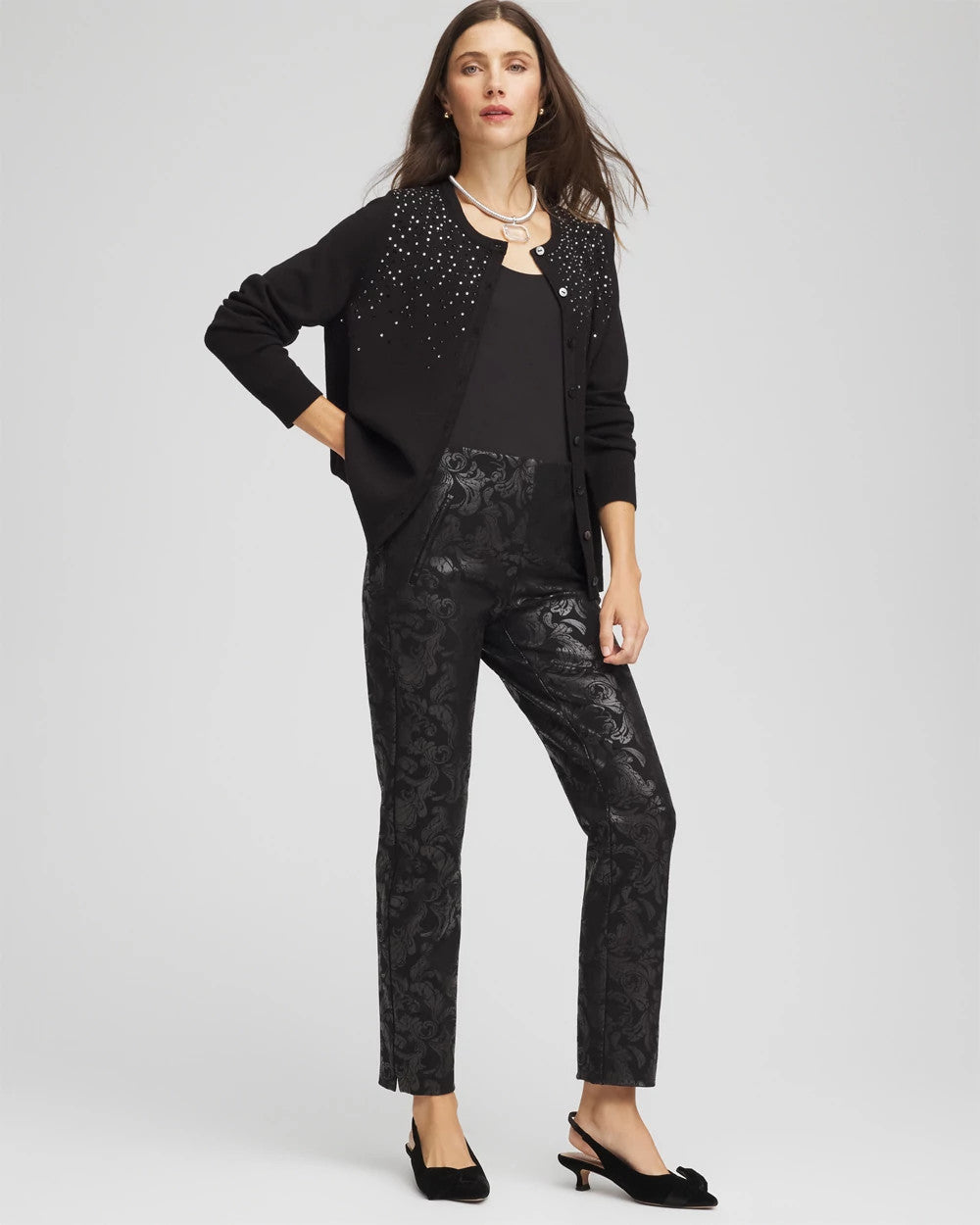 Chico's Ombré Rhinestone Cardigan