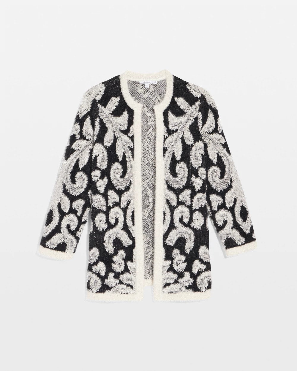 Chico's Abstract Fuzzy Cardigan