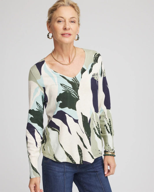 Chico's Ella La Fleur Pullover Sweater