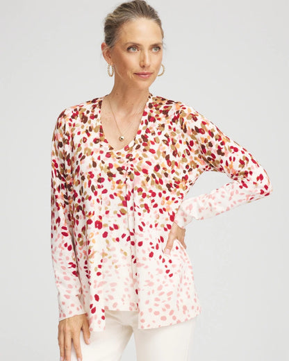 Chico's Ombré Printed V-Neck Cardigan