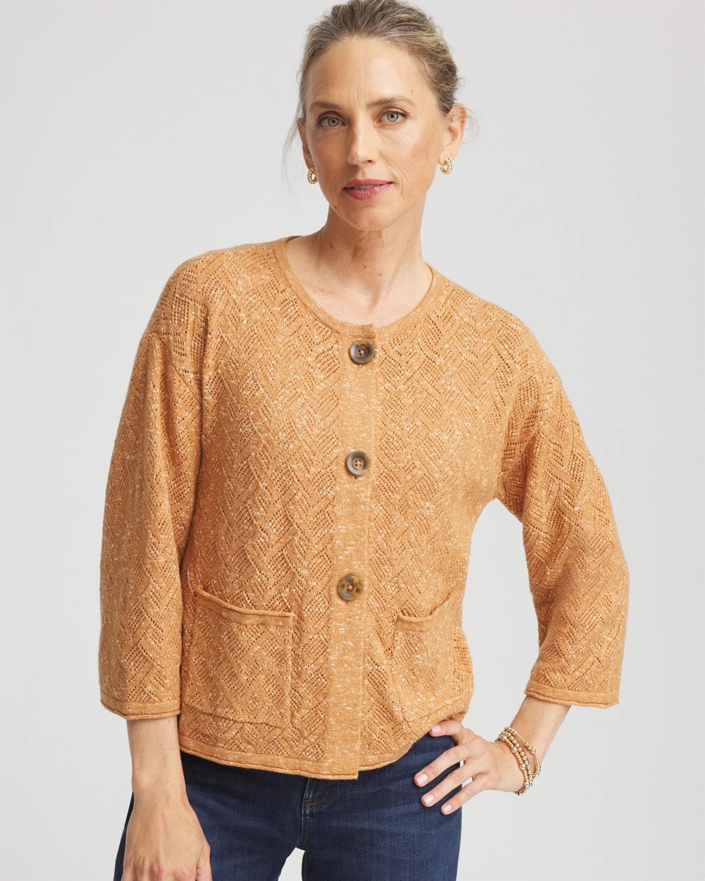 Chico's Tweed Cropped Sweater