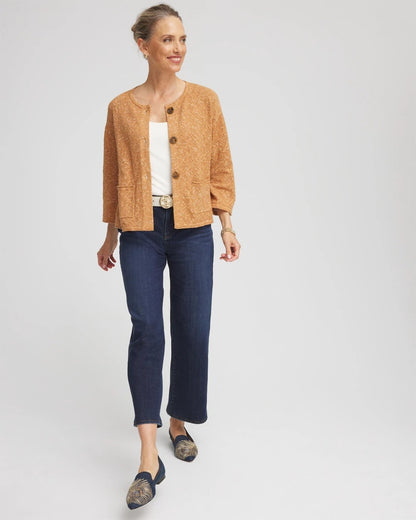 Chico's Tweed Cropped Sweater