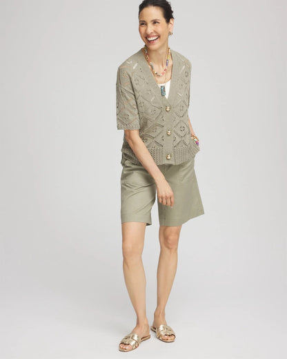 Chico's Short Button-down Cardigan