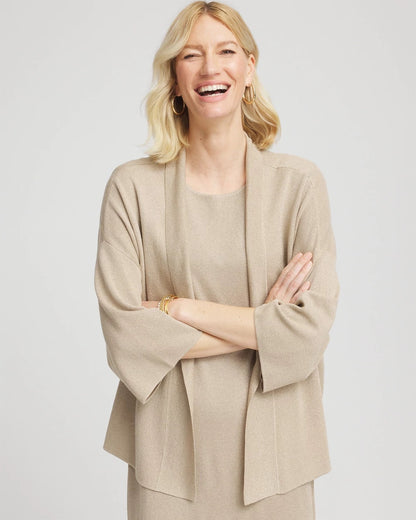 Chico's Travelers™ Collection Metallic Knit Cardigan