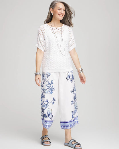 Chico's Dolman Pointelle Sweater