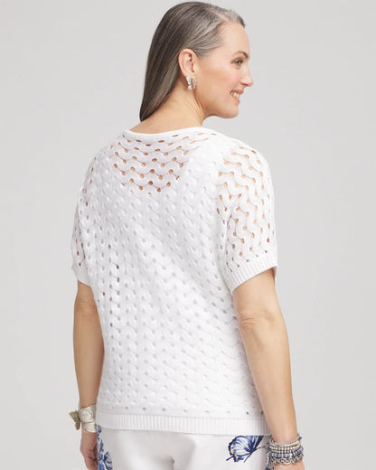 Chico's Dolman Pointelle Sweater