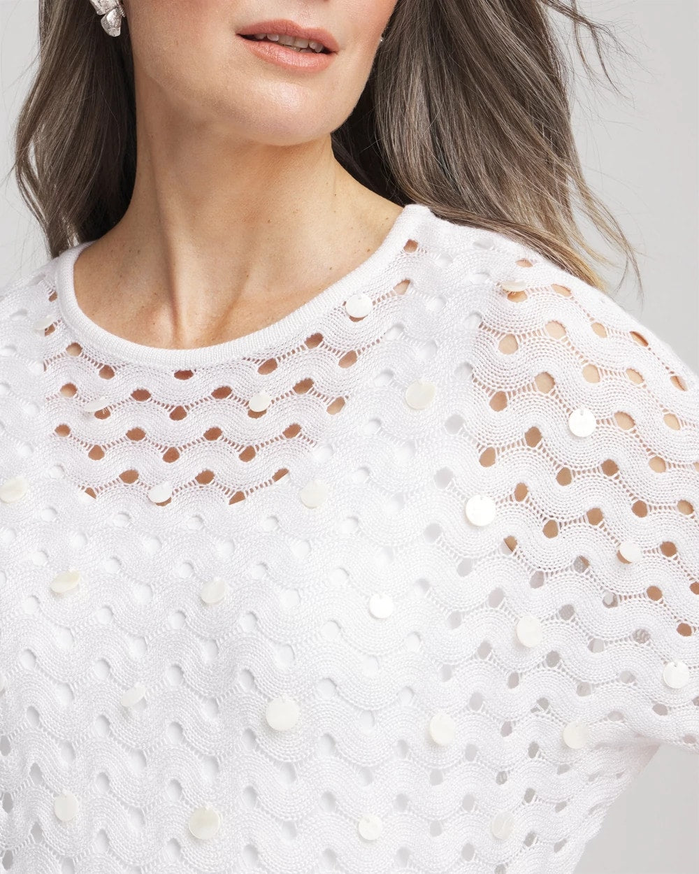 Chico's Dolman Pointelle Sweater