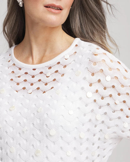 Chico's Dolman Pointelle Sweater