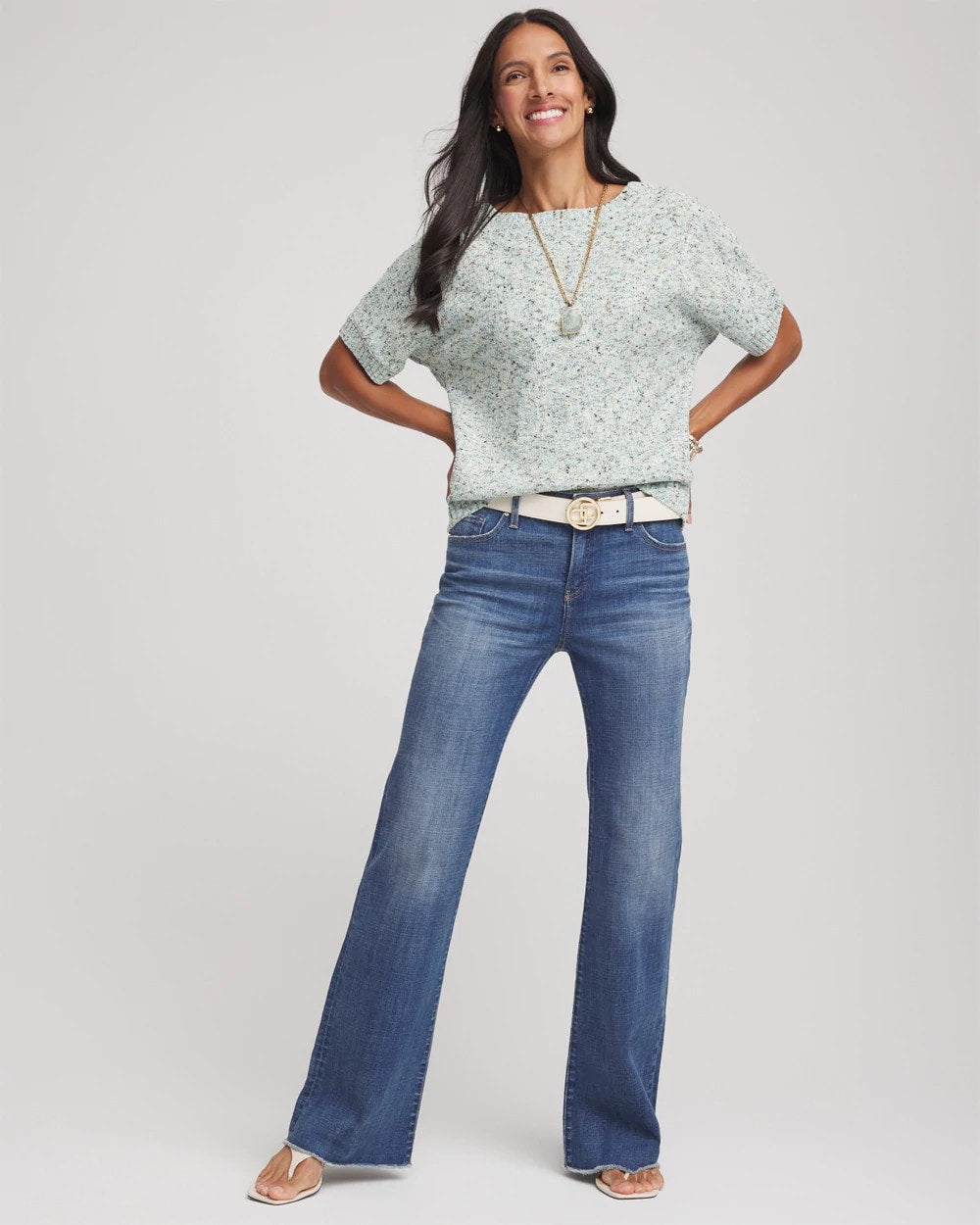 Chico's Textured Dolman Pullover Sweater