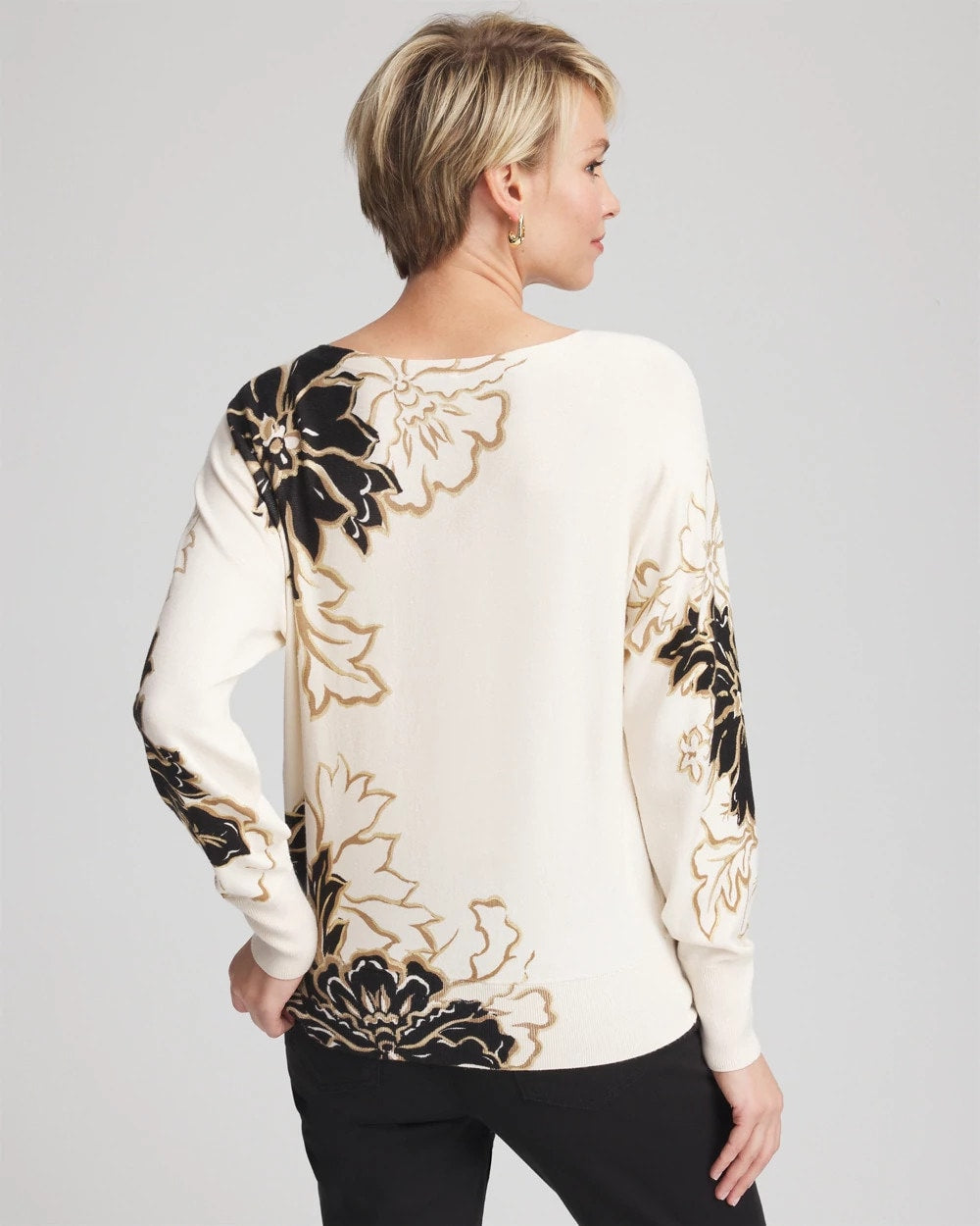 Chico's Ella Dolman Artisanal Pullover Sweater