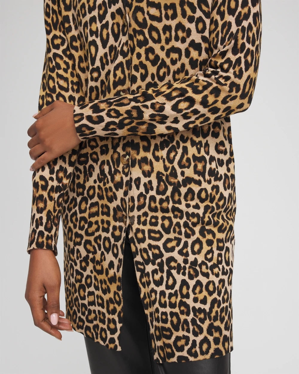 Chico's Ella Animal-Print Cardigan Sweater