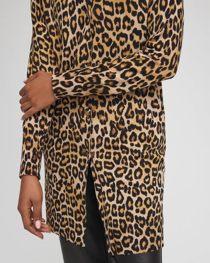 Chico's Ella Animal-Print Cardigan Sweater