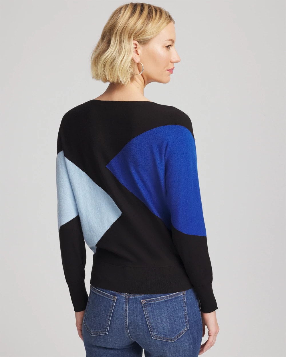 Chico's Ella Dolman Intarsia Pullover Sweater