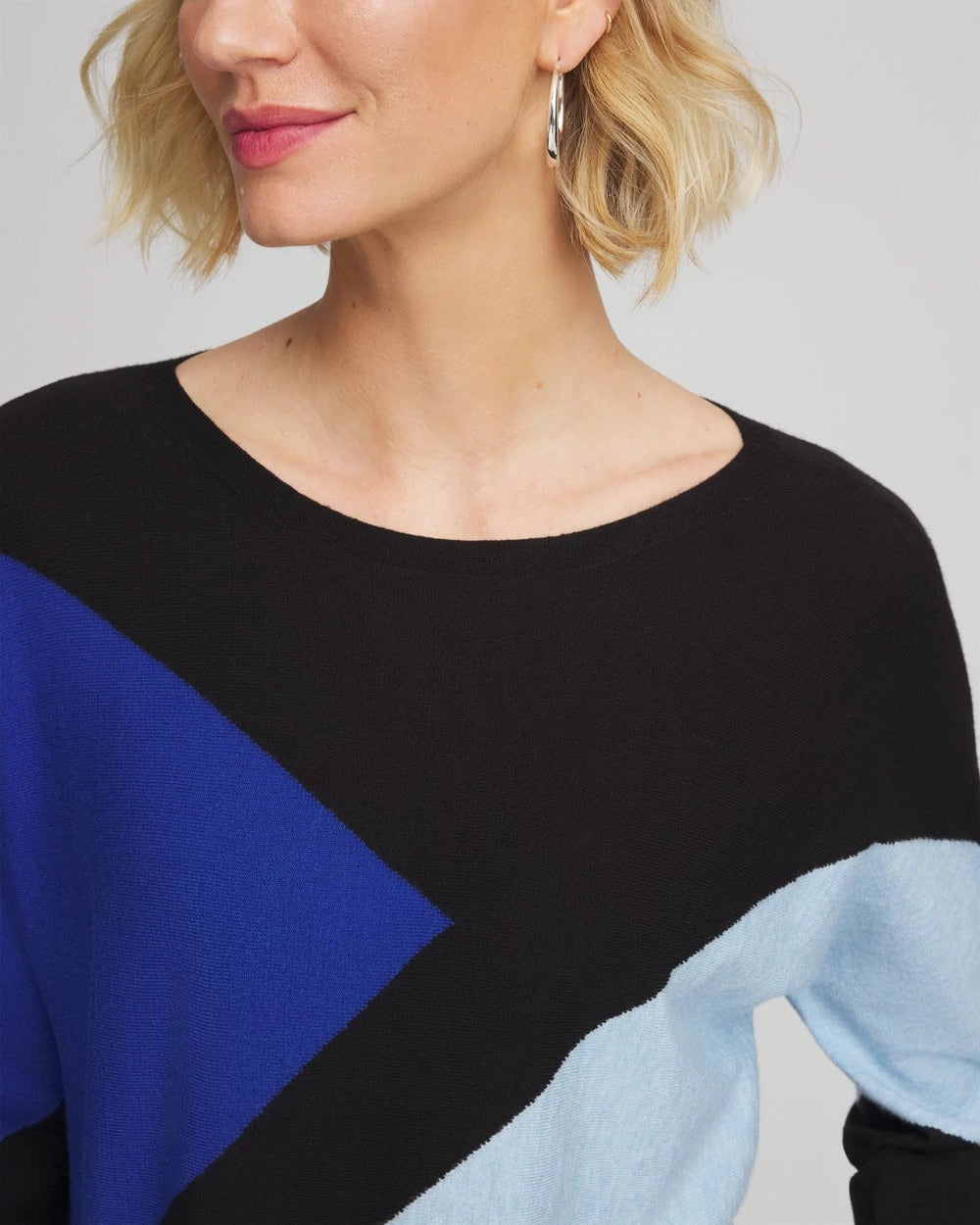 Chico's Ella Dolman Intarsia Pullover Sweater