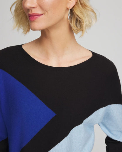 Chico's Ella Dolman Intarsia Pullover Sweater