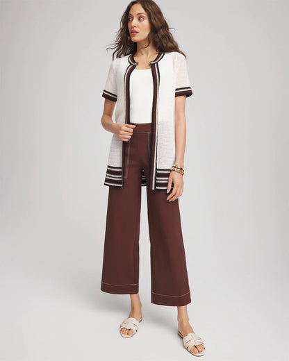 Chico's Pointelle High-Style Short-Sleeve Cardigan