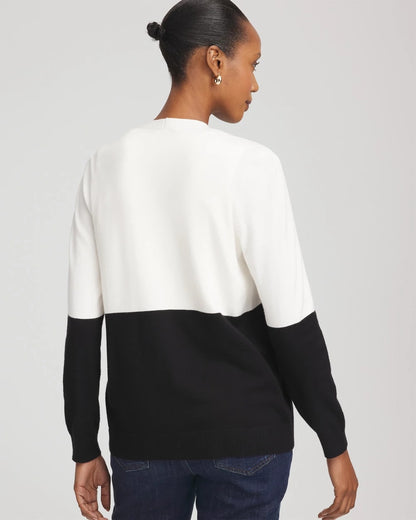 Chico's Ella Colorblock Long-Sleeve Cardigan