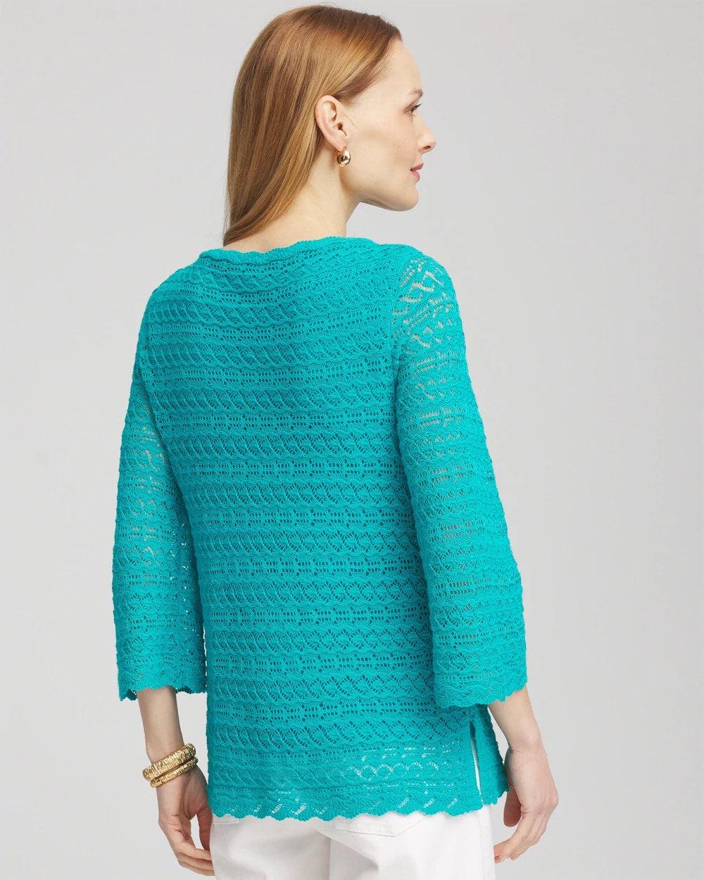 Chico's Pointelle Bateau-Neck Pullover Sweater