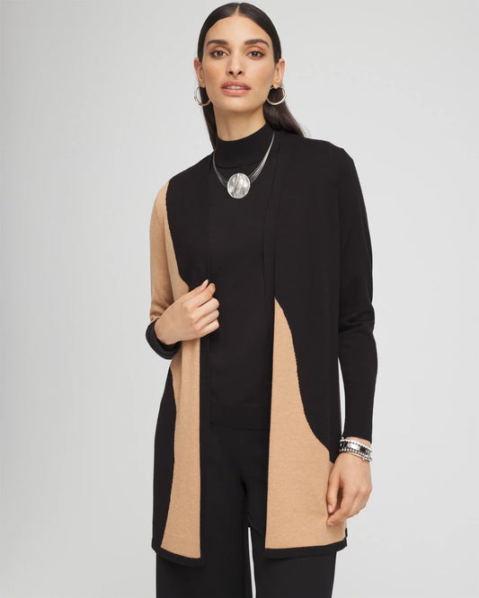 Chico's Intarsia Colorblock Cardigan