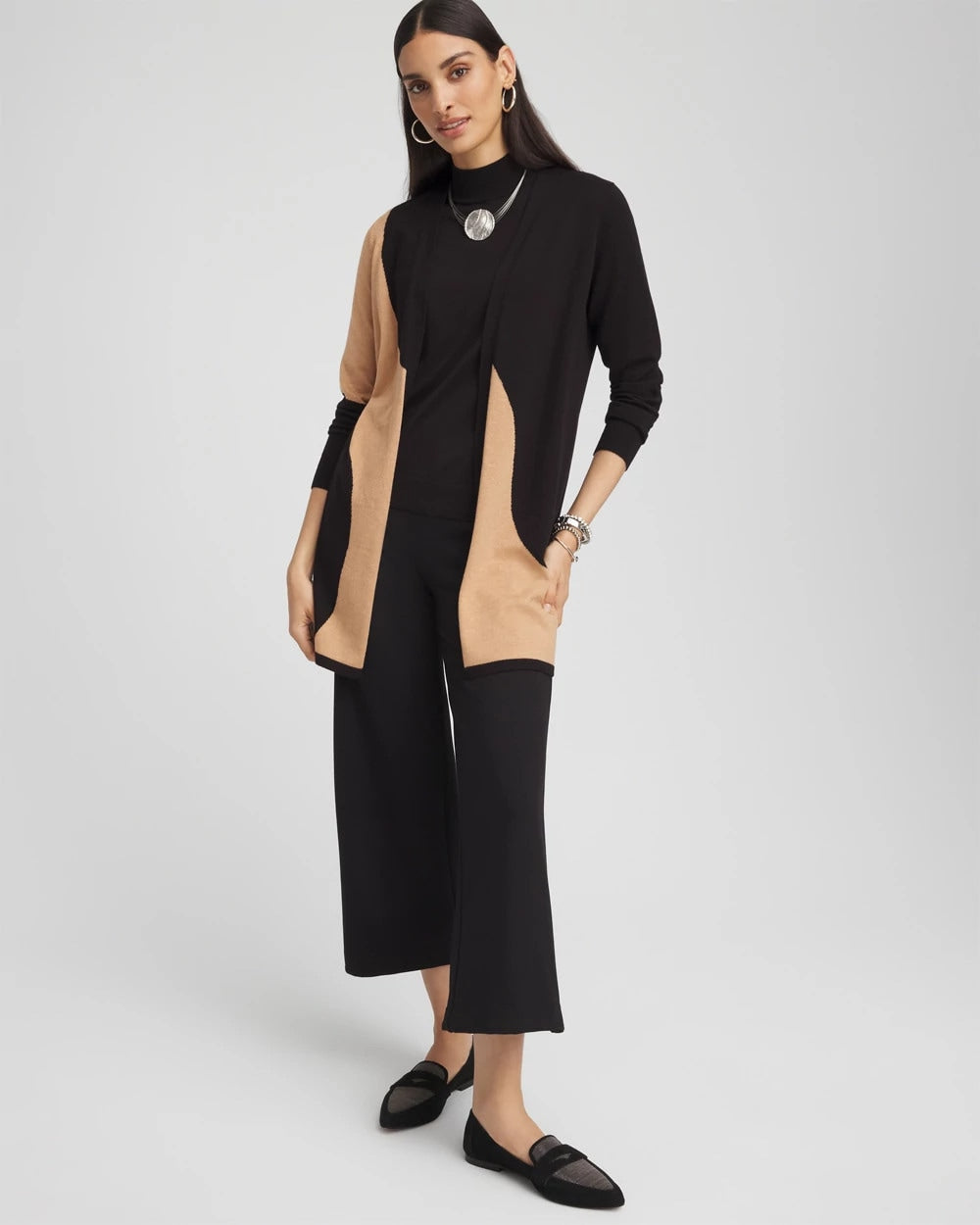 Chico's Intarsia Colorblock Cardigan